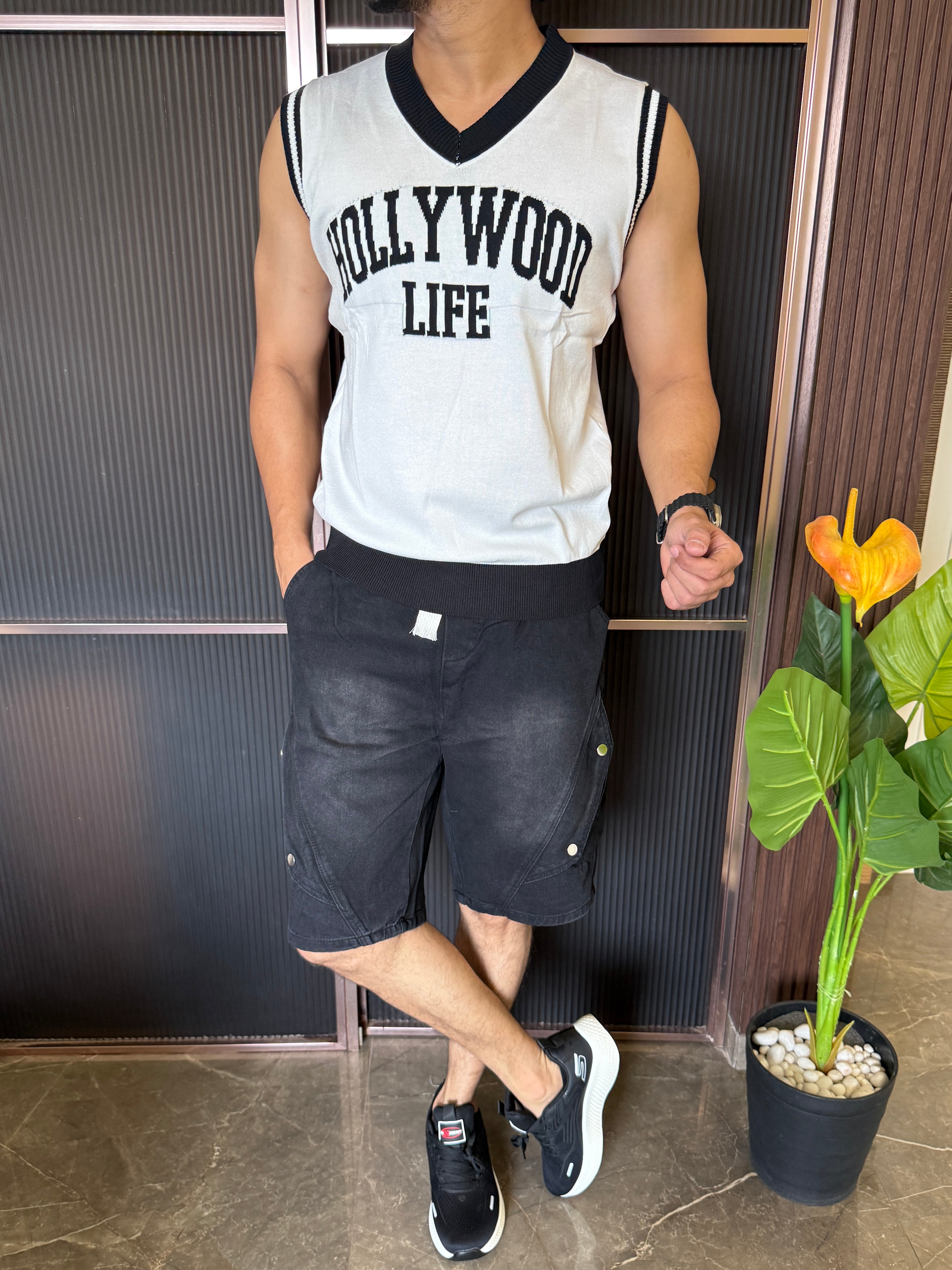 Imported Knit Hollywood White Tank