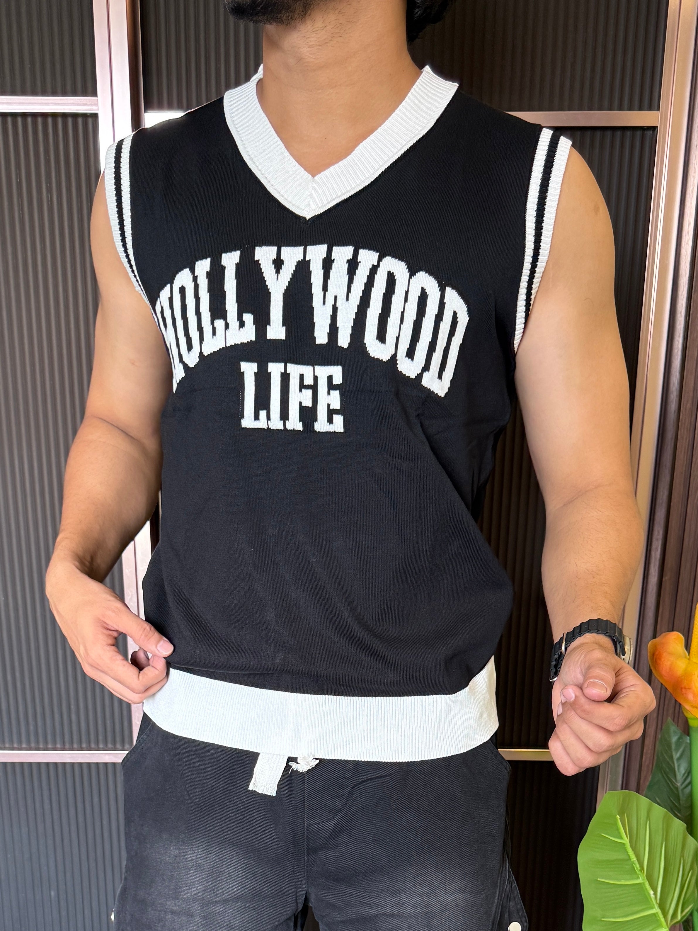 Imported Knit Hollywood Black Tank