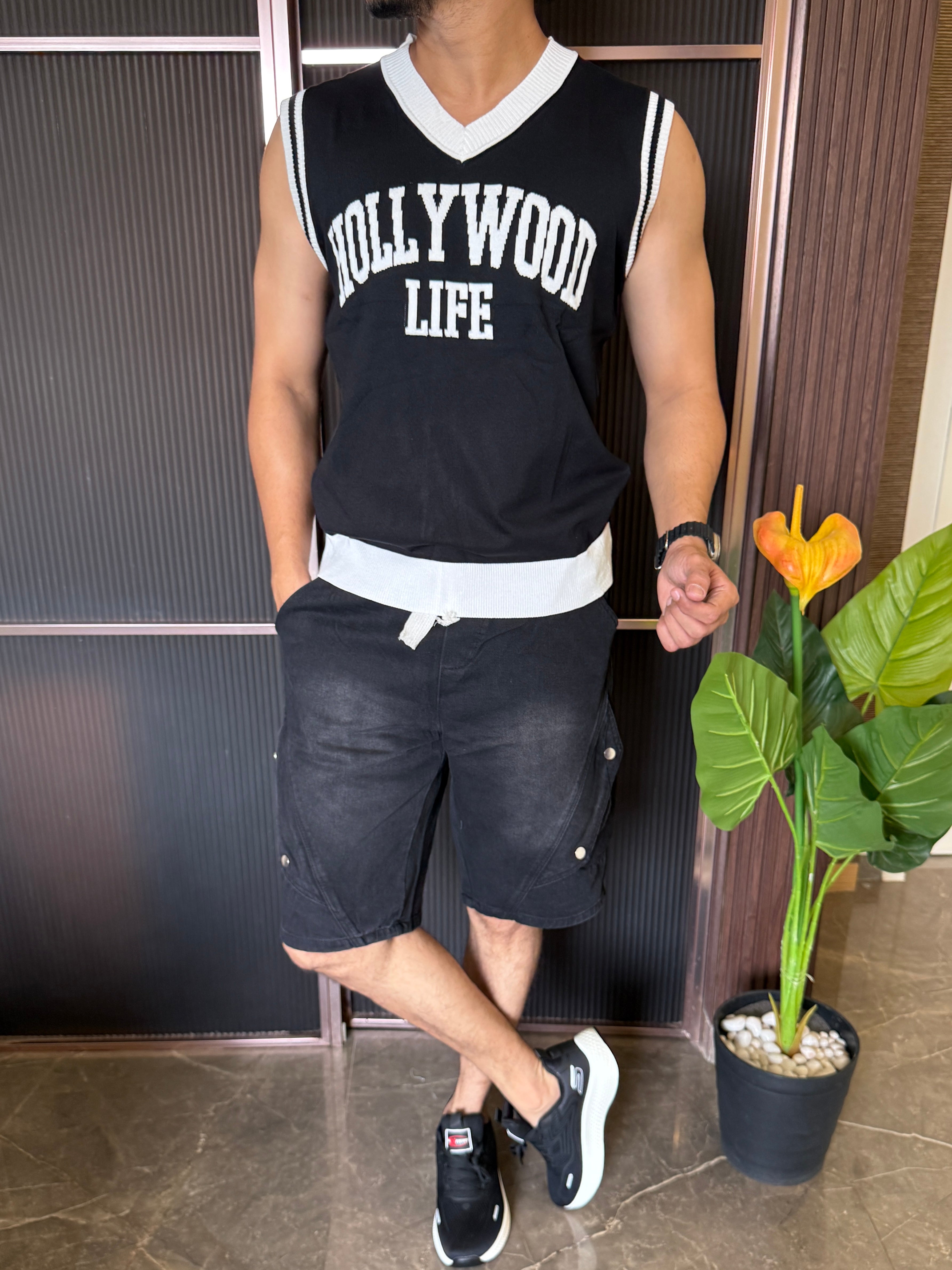Imported Knit Hollywood Black Tank