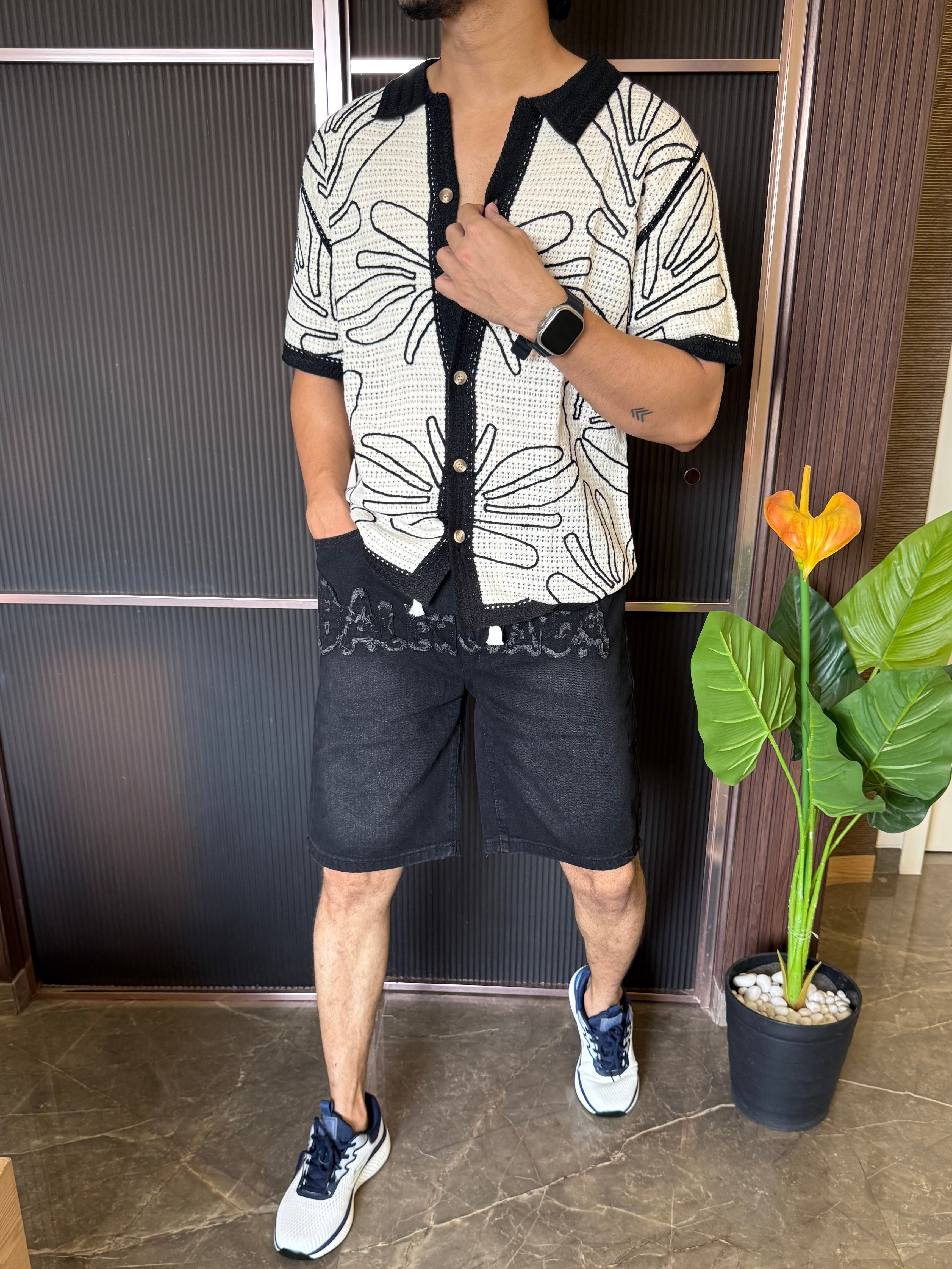 Imported Knit Fabric Off White Shirt