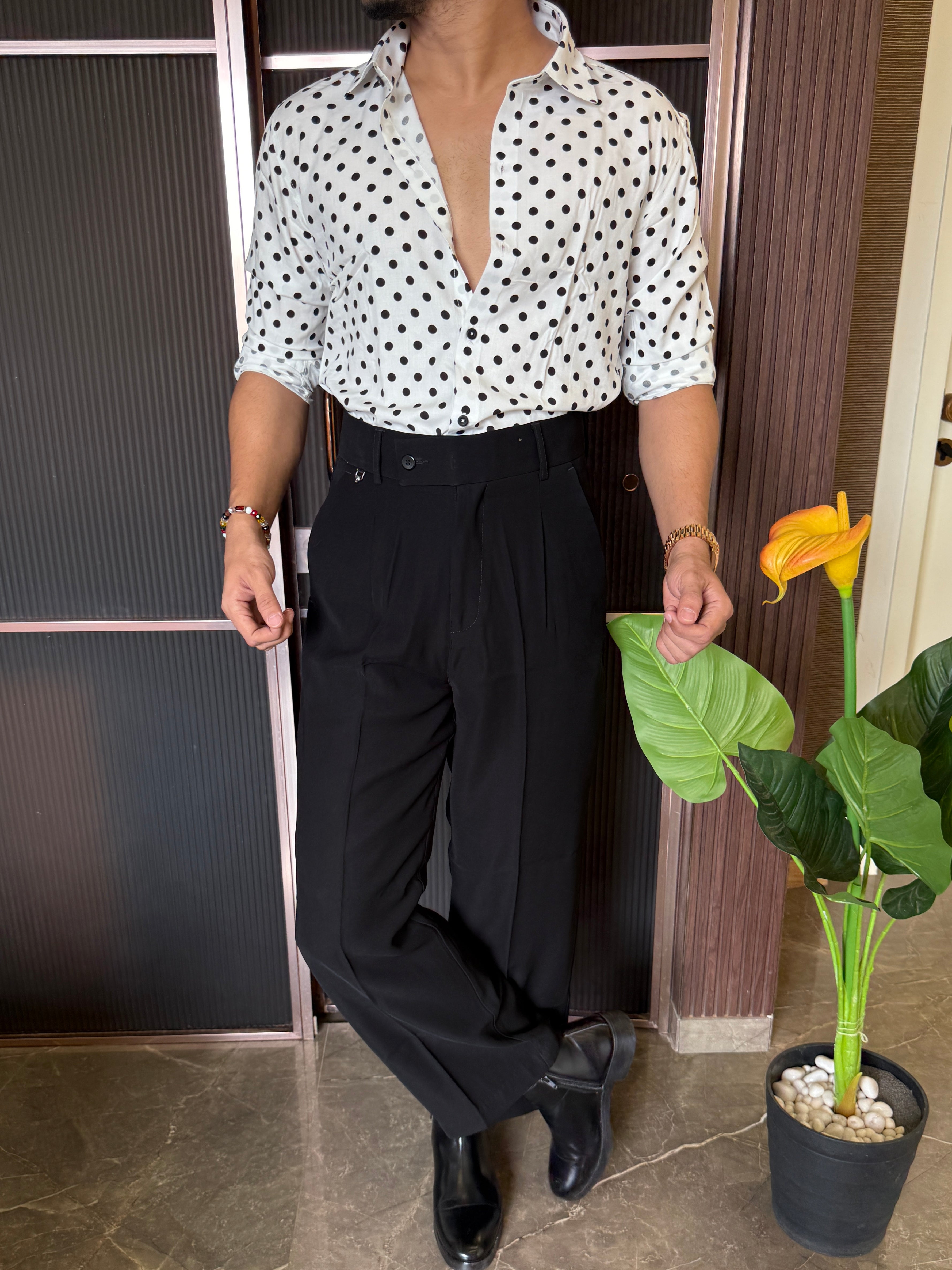 Reyon Imported White Dot Shirt