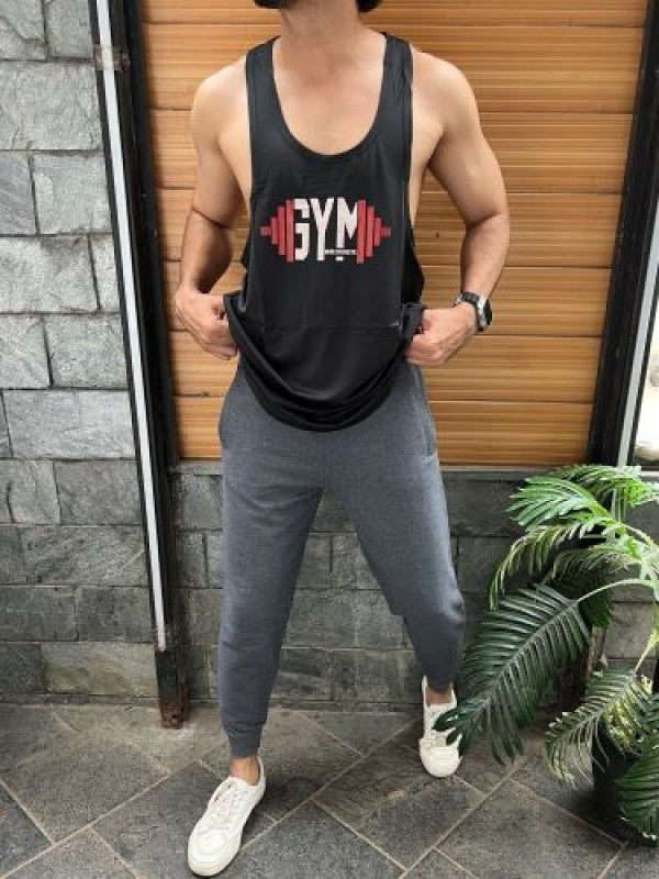 Oversize Black Gym Tank