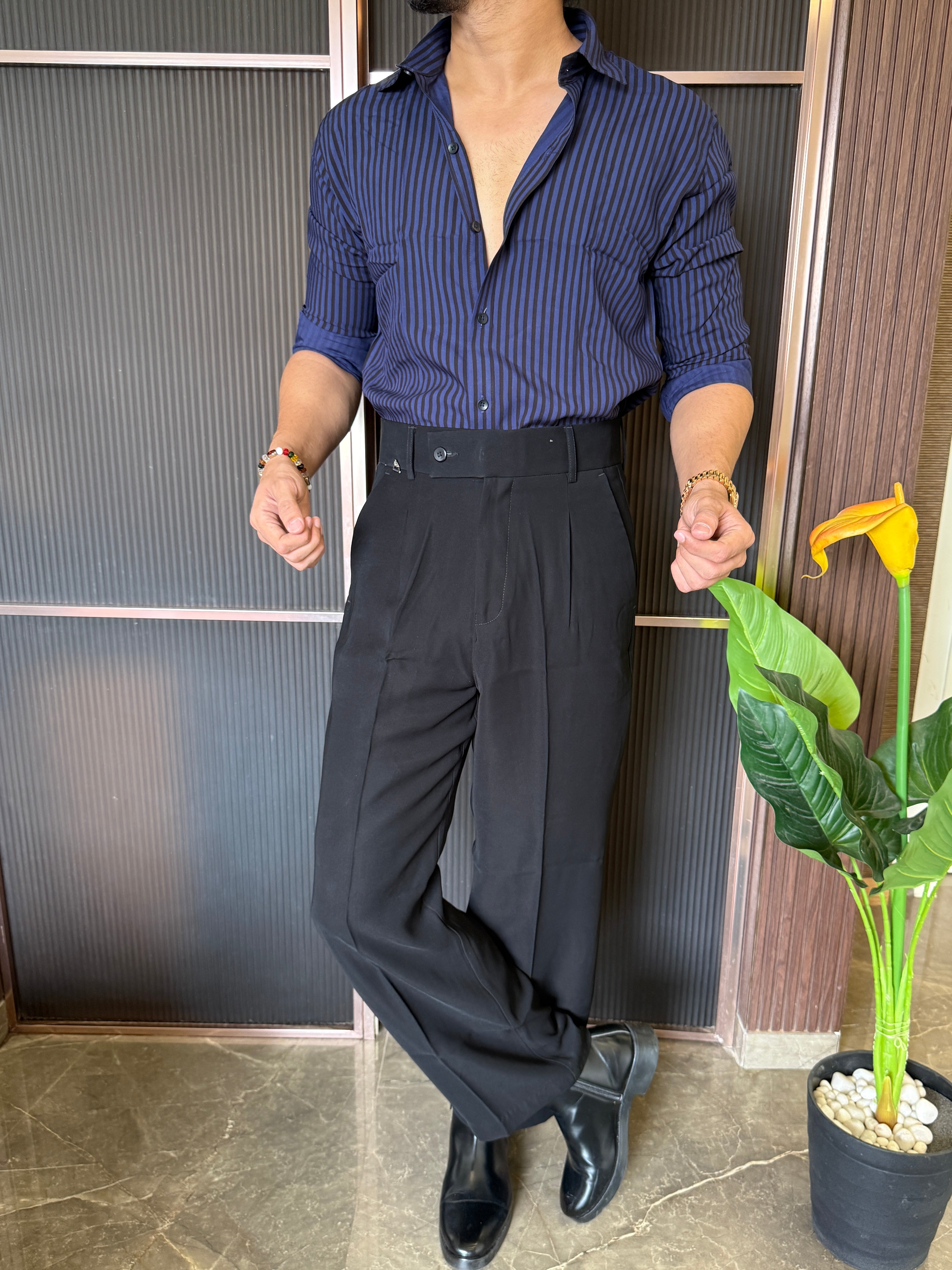 Reyon Striper Blue Full sleeve Shirt