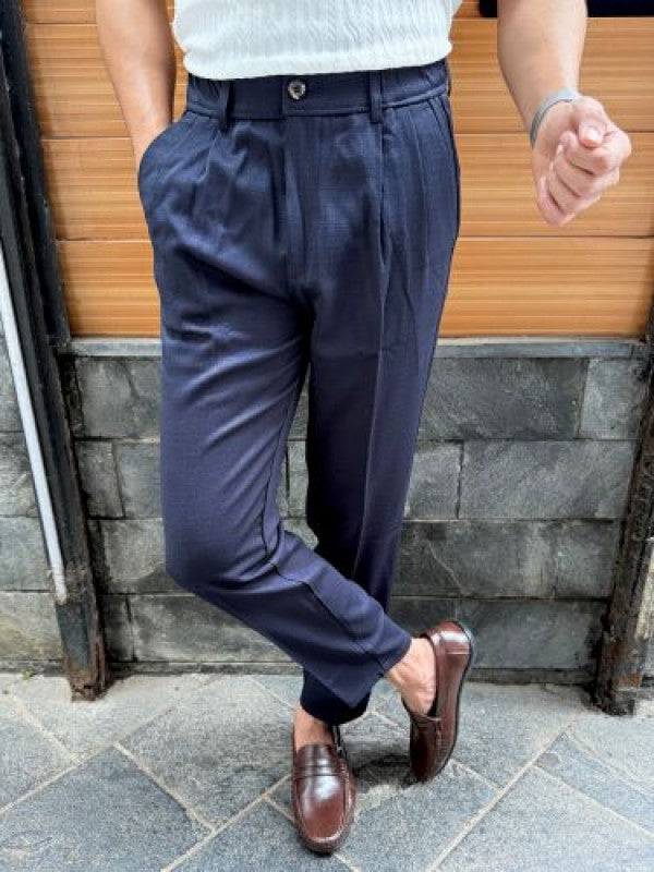Pleated Navy Formal Trouser
