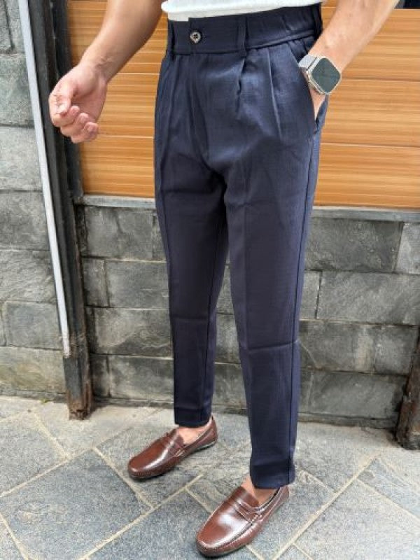 Pleated Navy Formal Trouser