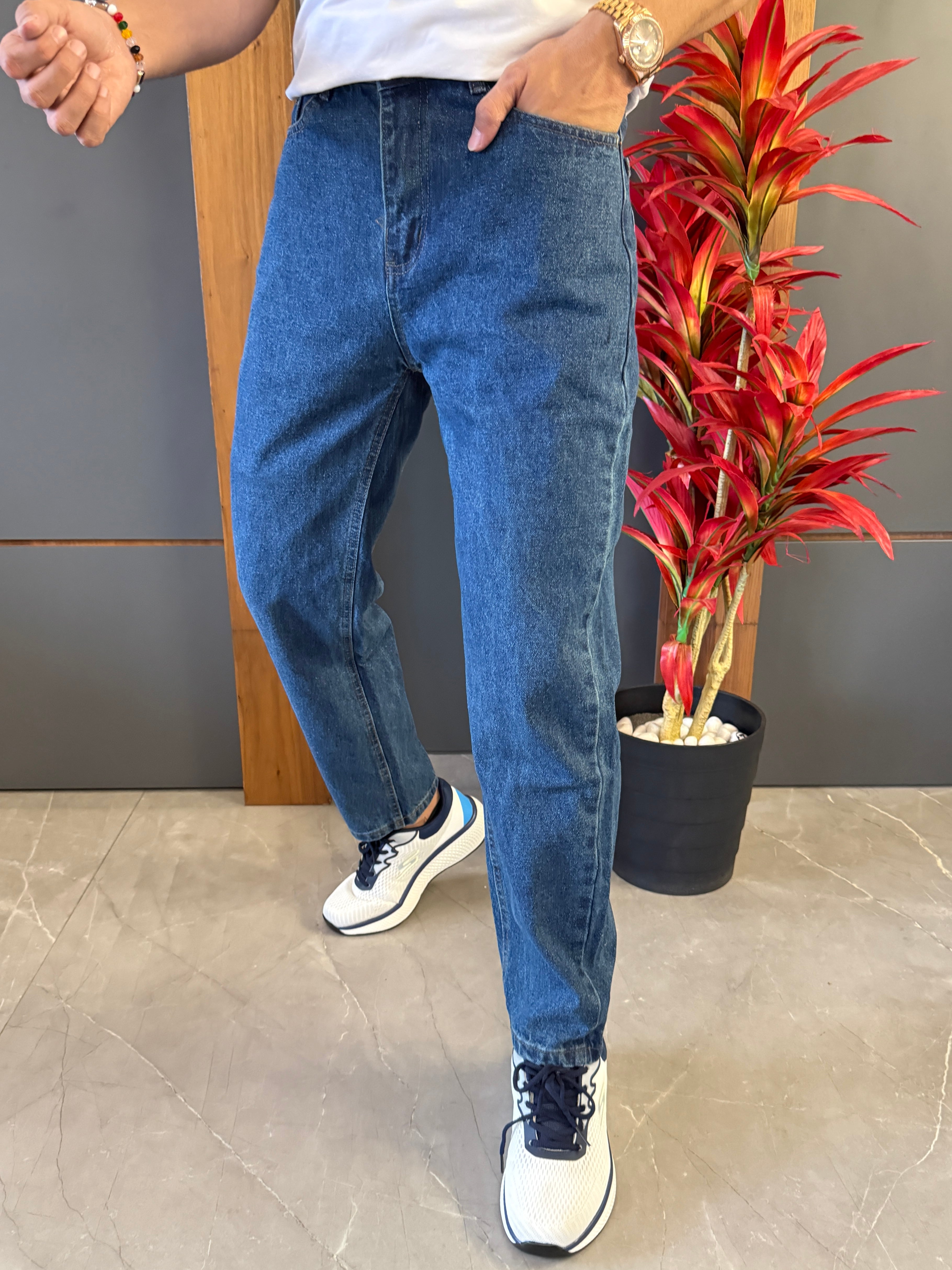 Baggy Boyfriend Dark Blue jeans
