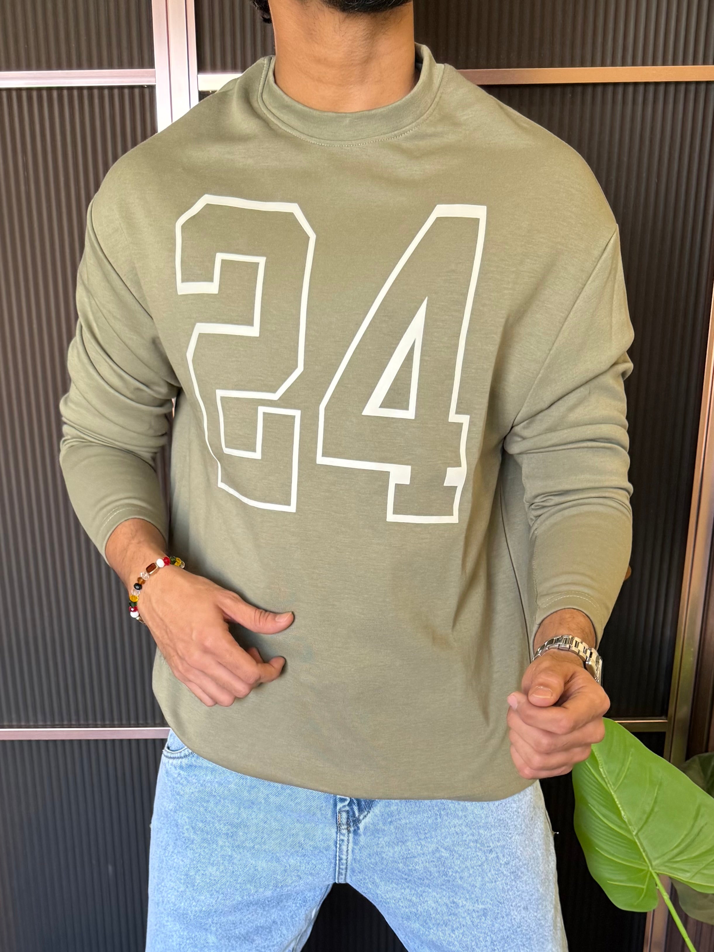 Over Size  24 Green Full sleeves T shirt