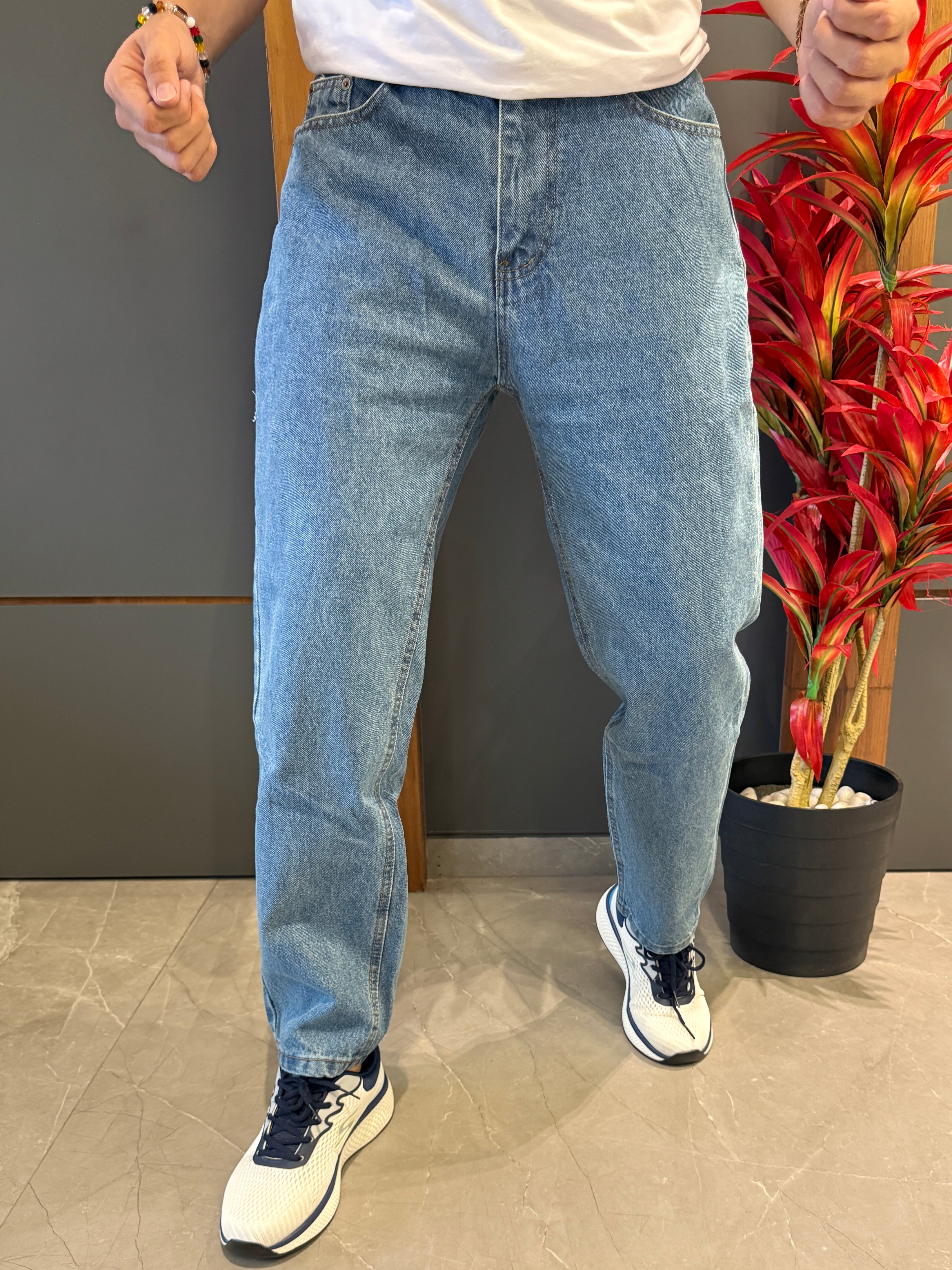 Baggy Boyfriend Mid Blue jeans