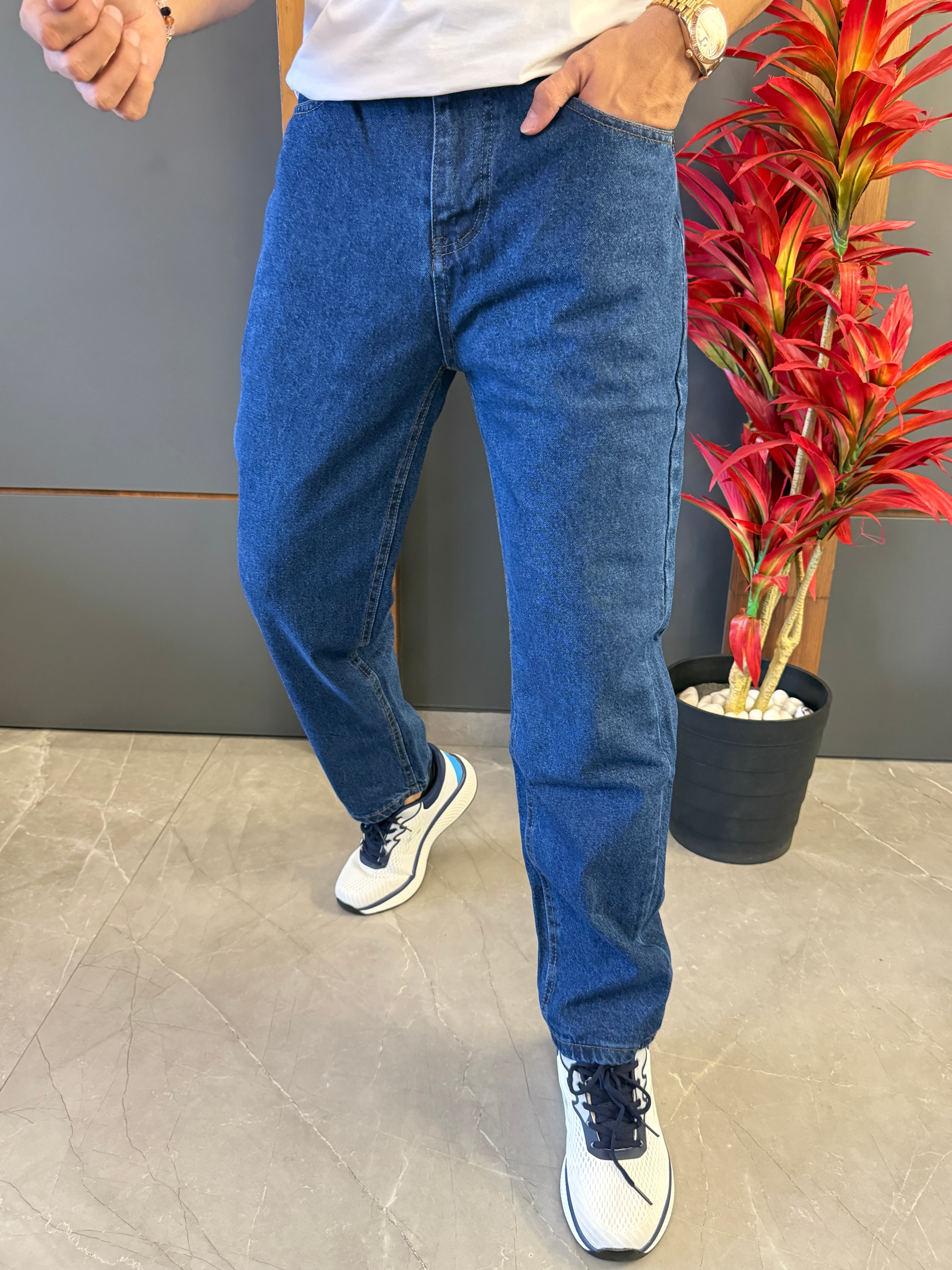 Baggy Boyfriend Ink Blue jeans