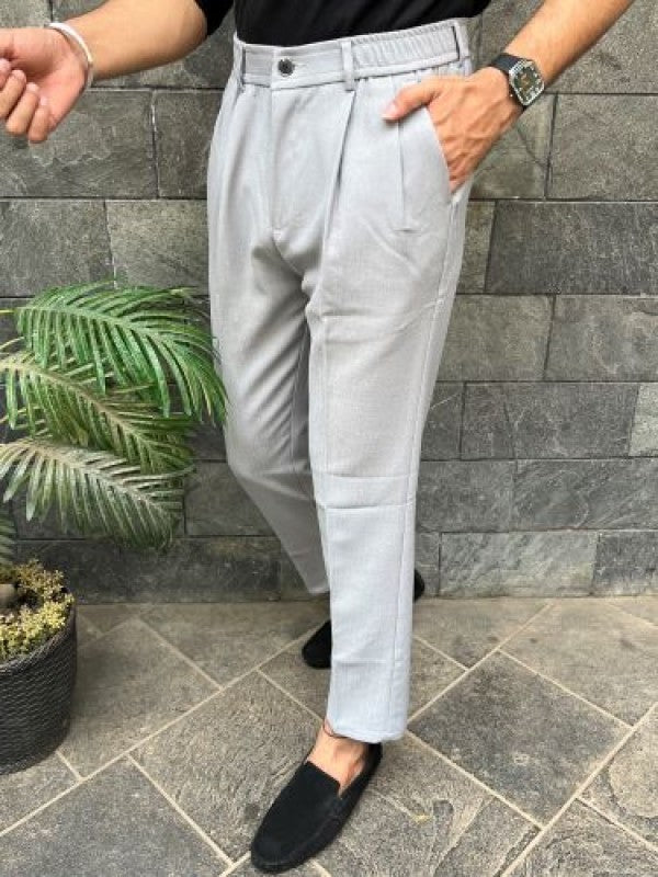Pleated Grey Formal Trouser