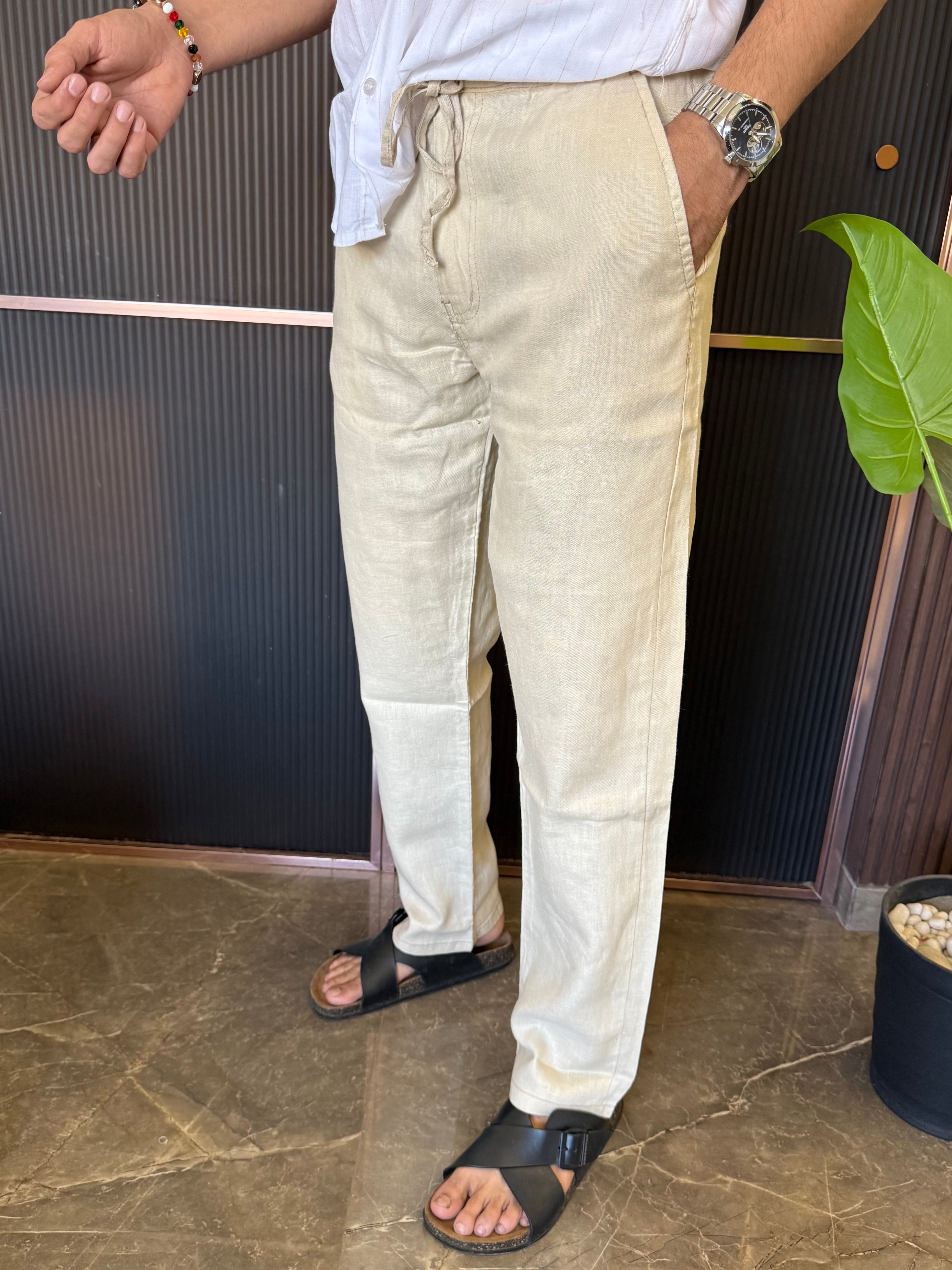 Pure Linen Beige Pant