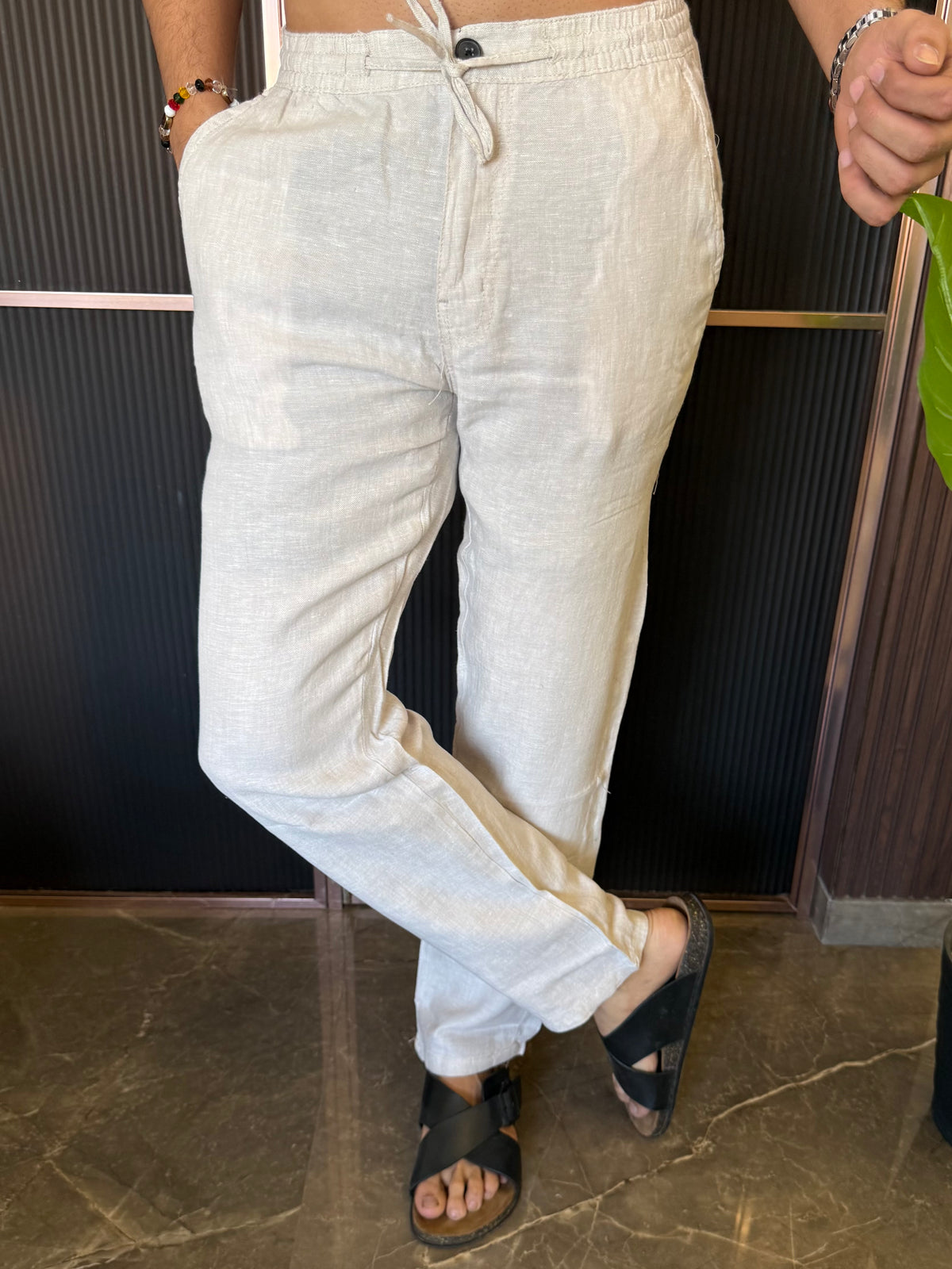 Pure Linen Cream Pant