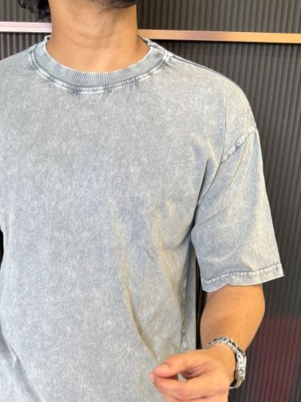 Over Dyed Drop Shoulder Ash Half T shirt