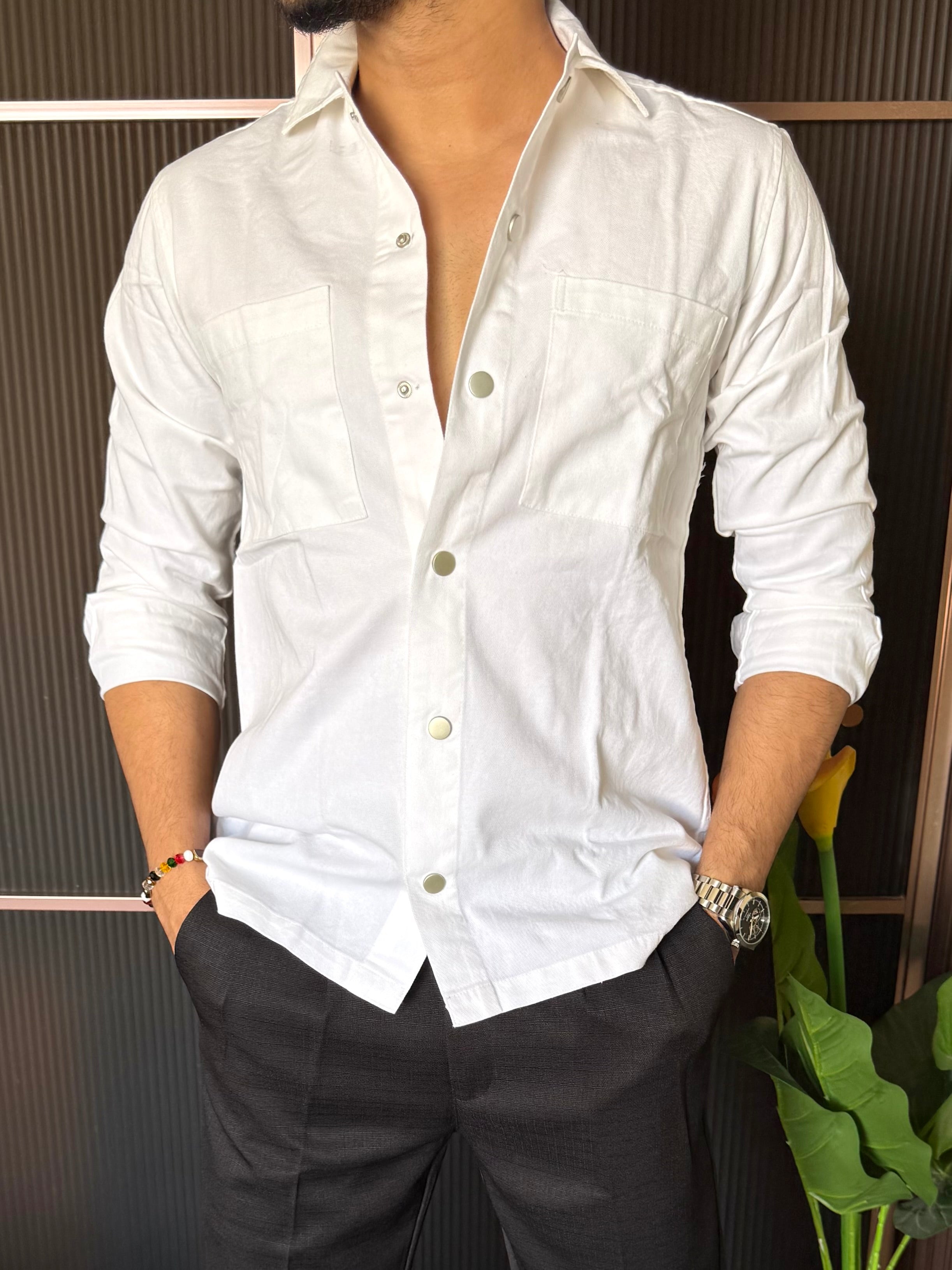 Heavy Twill Denim White Jacket