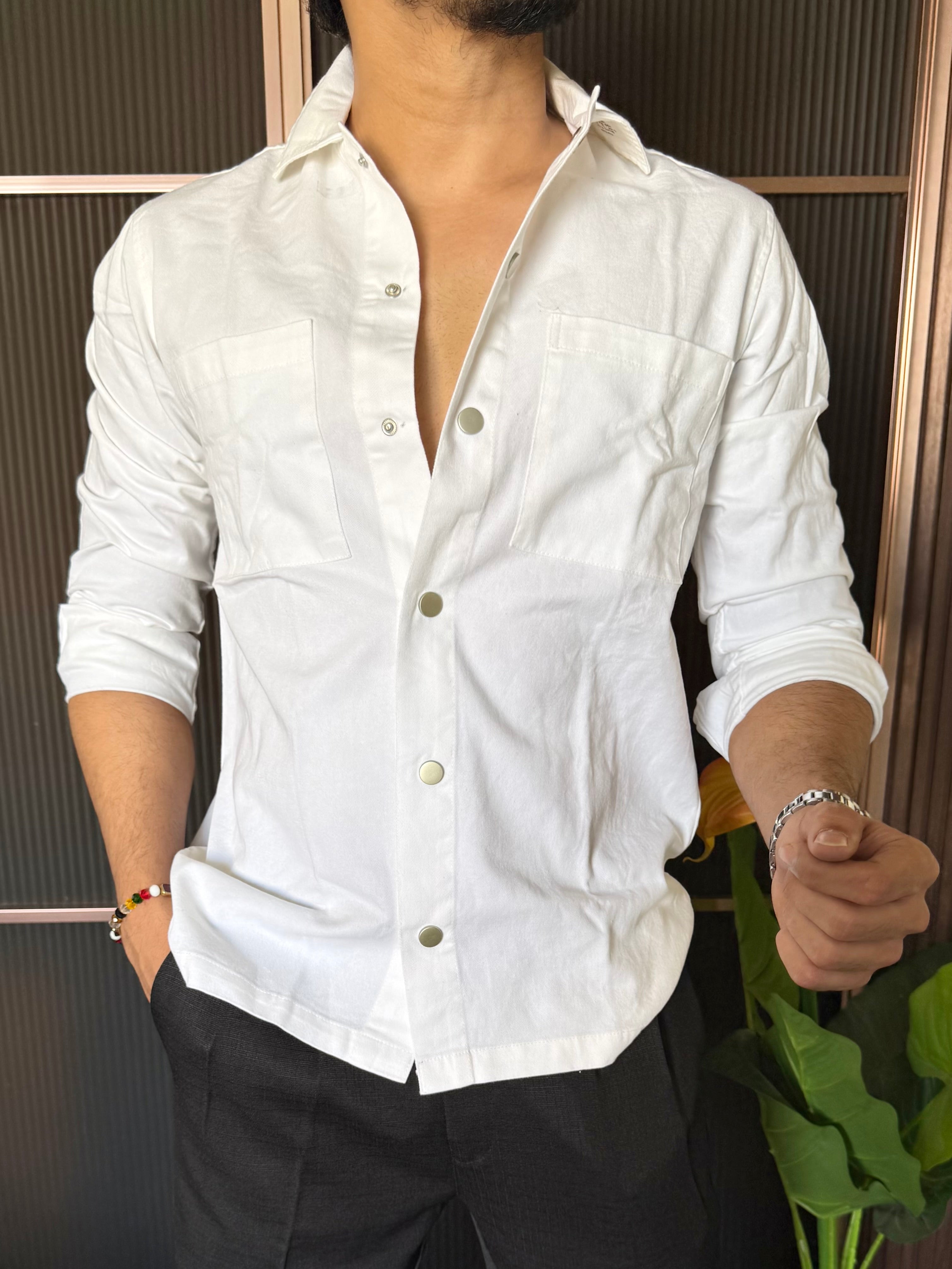 Heavy Twill Denim White Jacket