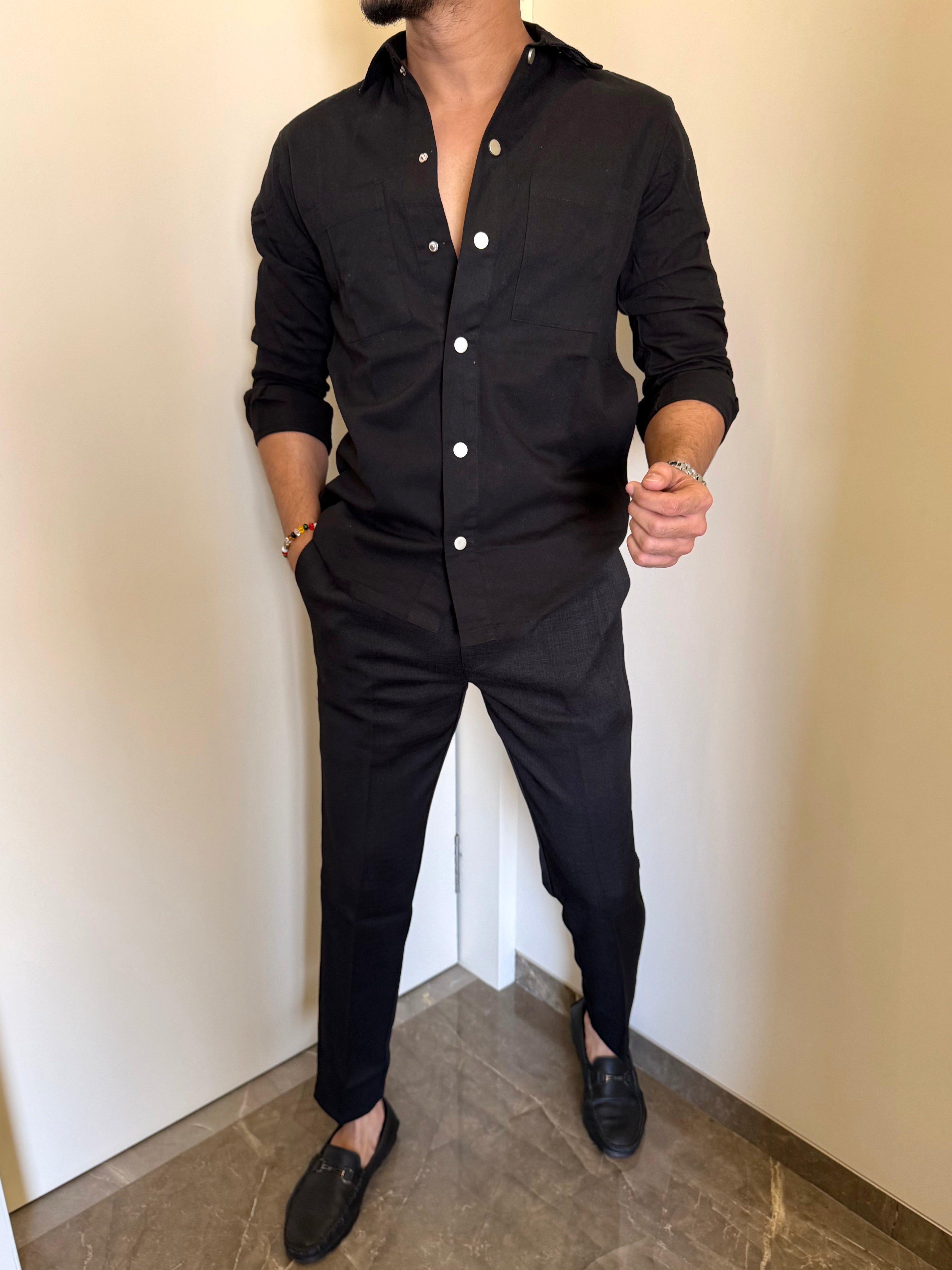 Heavy Twill Denim Black Jacket