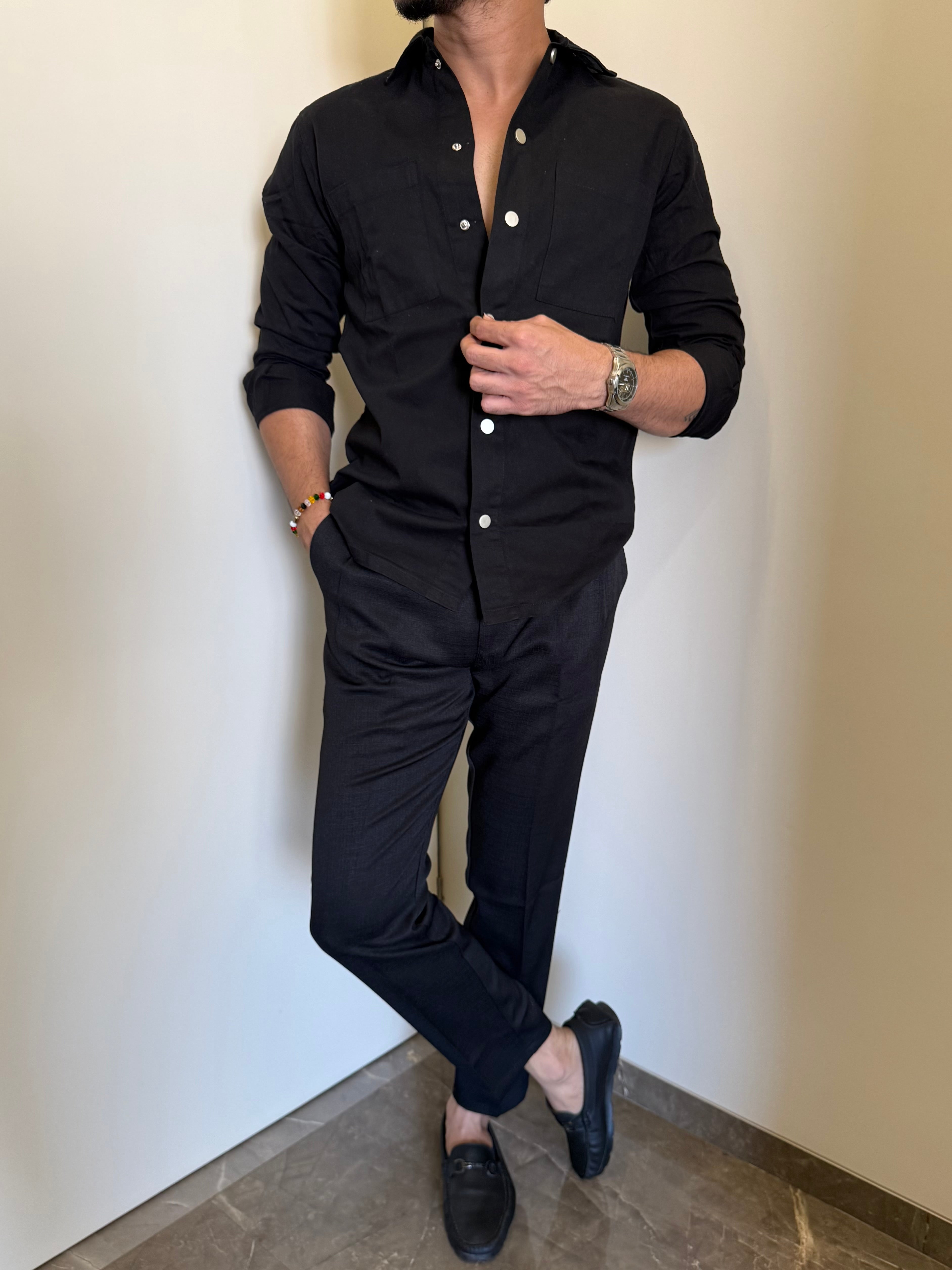 Heavy Twill Denim Black Jacket