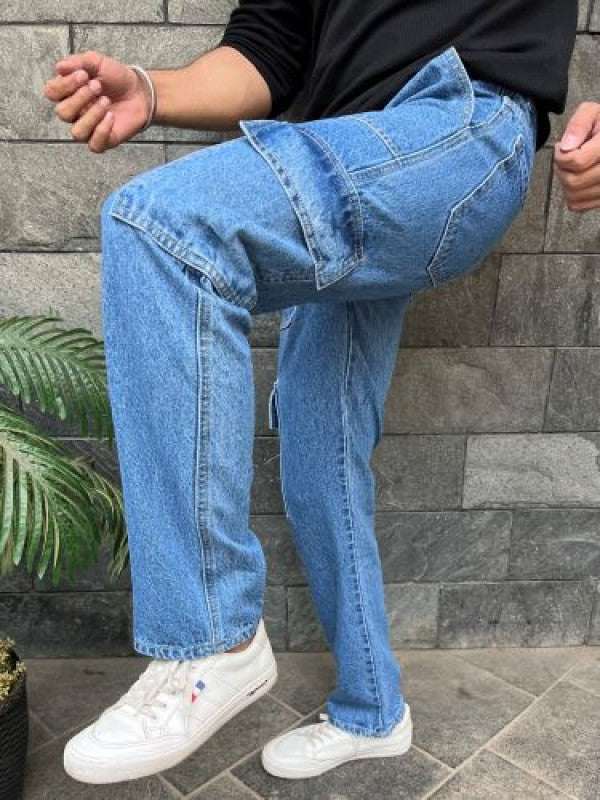 Baggy Style Cargo Blue Jeans