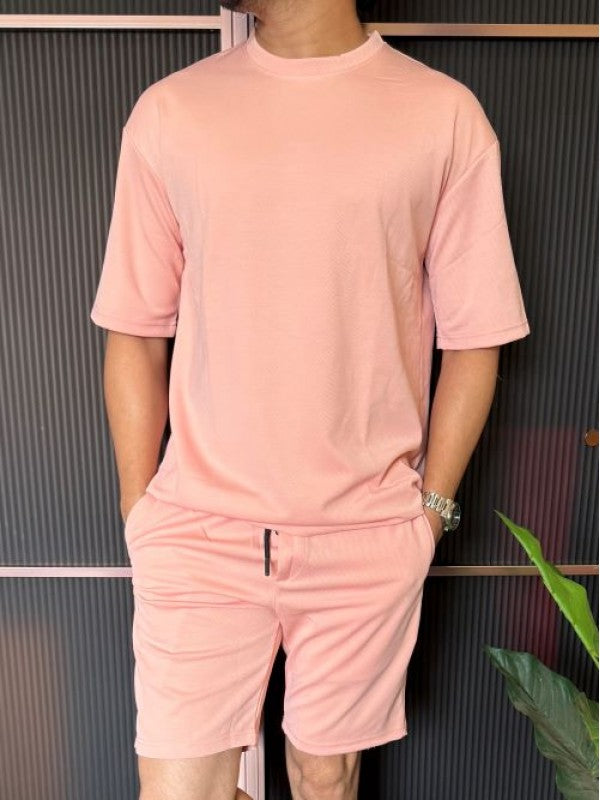 Oversize Matty Peach Cord Set With Shorts