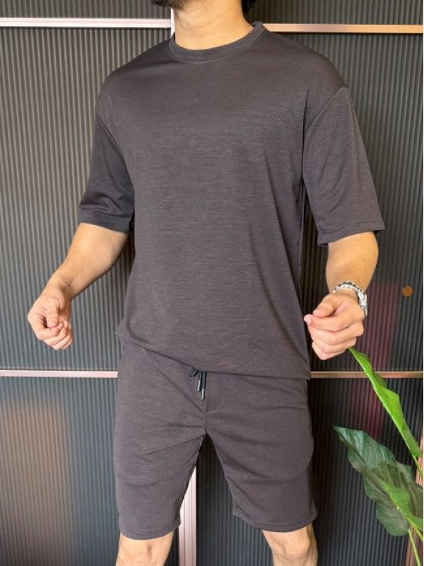 Oversize Matty Brown Cord Set With Shorts