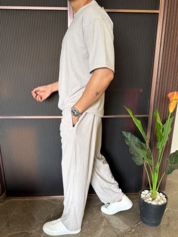 Over Size Waffle Grey Cord Set
