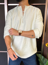 Mandarin Henly Pista Short Kurta