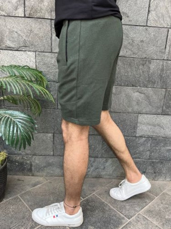 Waffle Olive Shorts