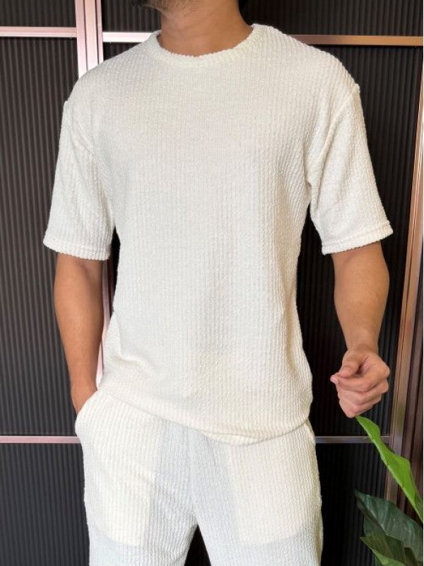 Towel Fabric White Cord Set