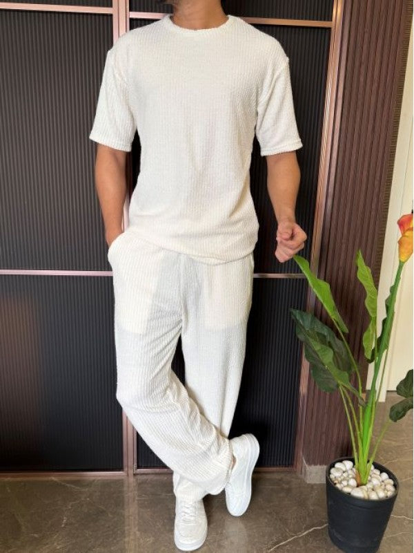 Towel Fabric White Cord Set
