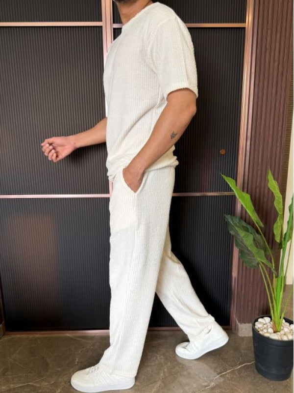 Towel Fabric White Cord Set