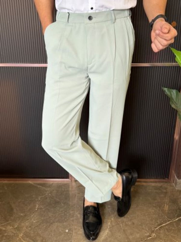 Adjustable Pleated Straight Fit Pista Trouser