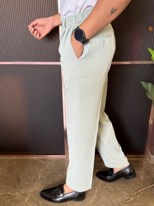 Adjustable Pleated Straight Fit Pista Trouser