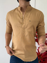 Linen Mustard Short Kurta
