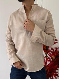 Linen Beige Short Kurta