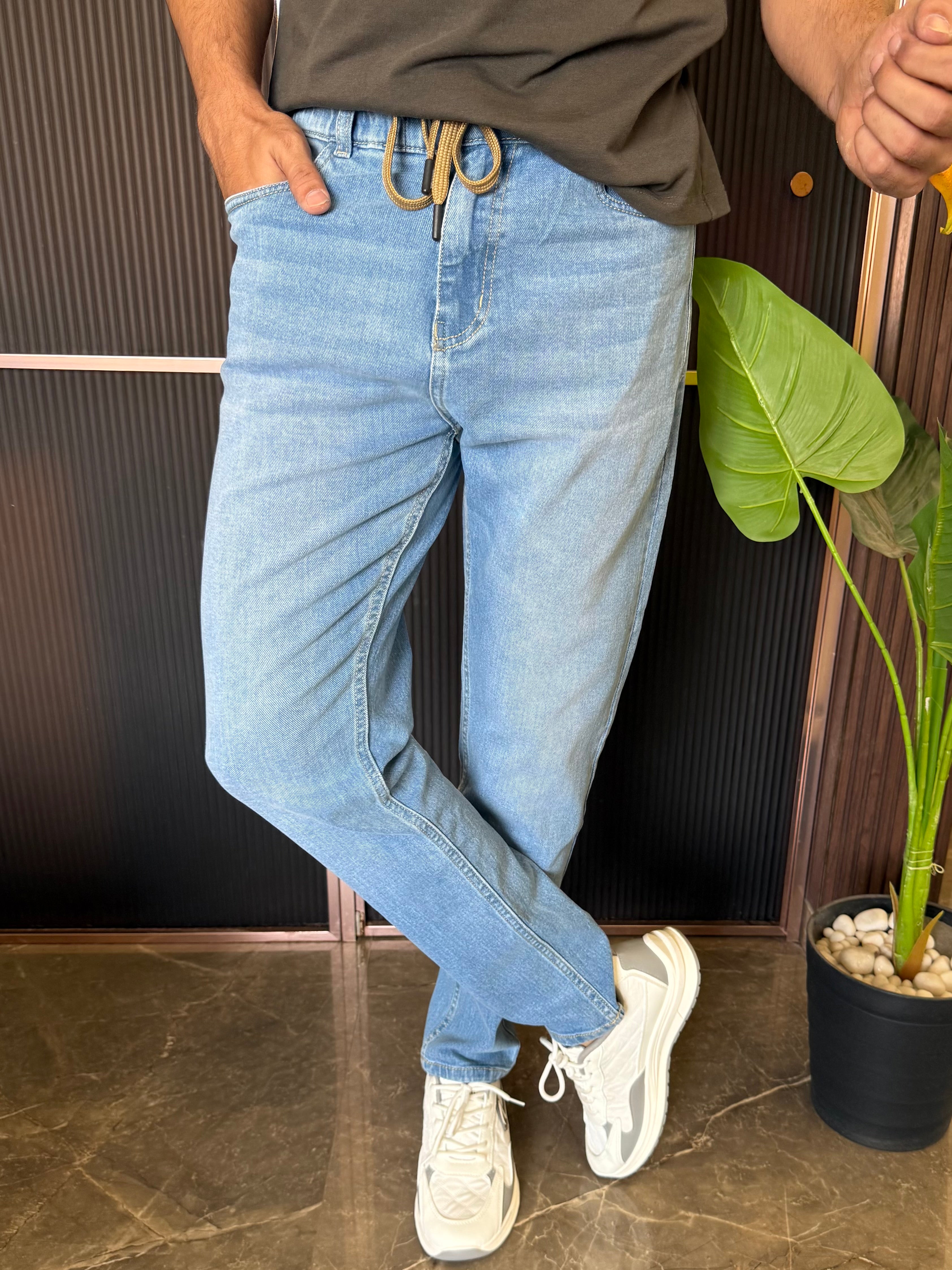 Elastic Stretchable Light Blue Jeans