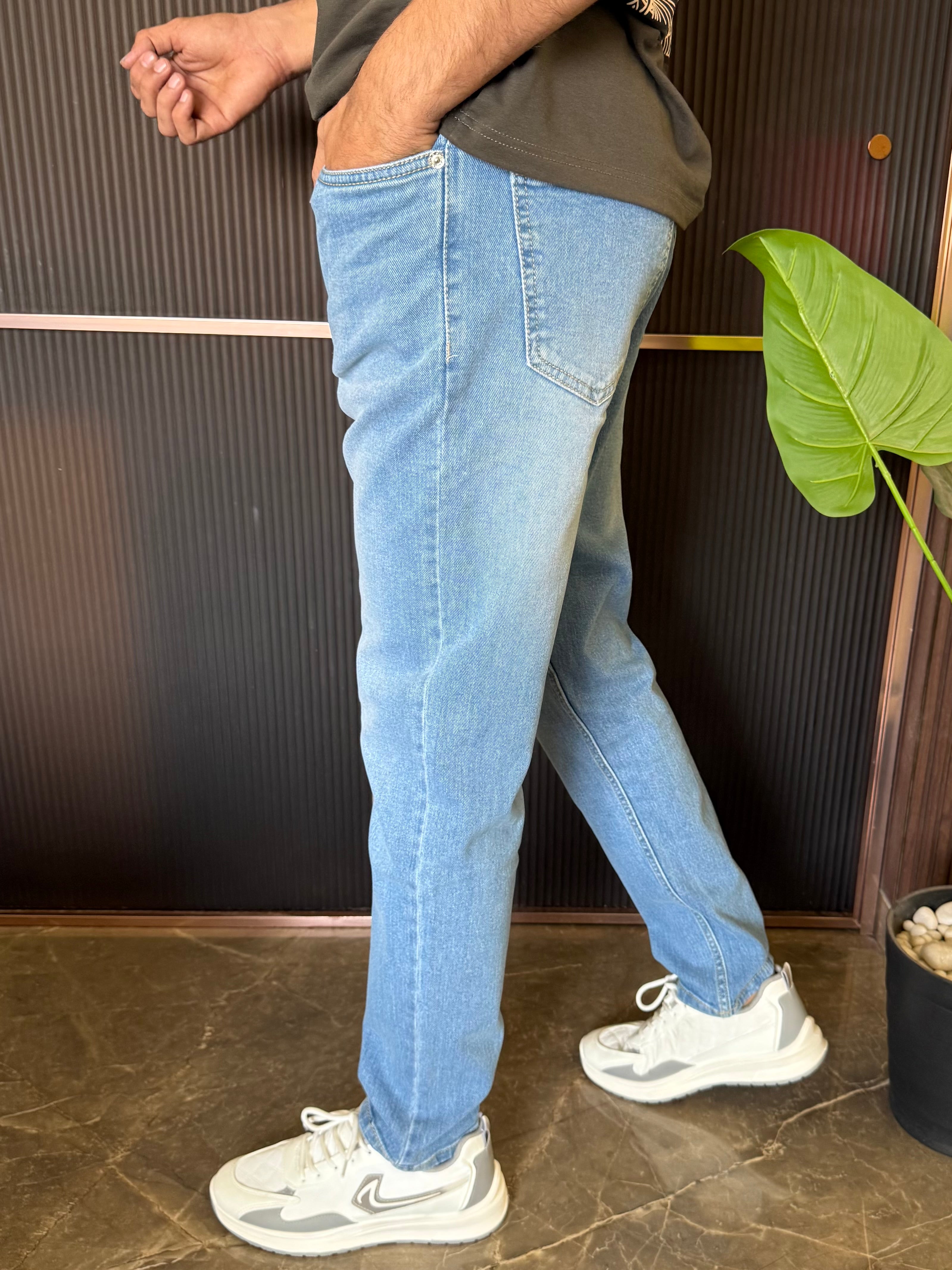 Elastic Stretchable Light Blue Jeans