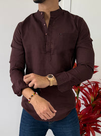 Linen Coffee Short Kurta