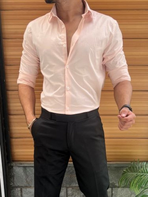Stretchable Cotton Peach Fullsleeves Shirt