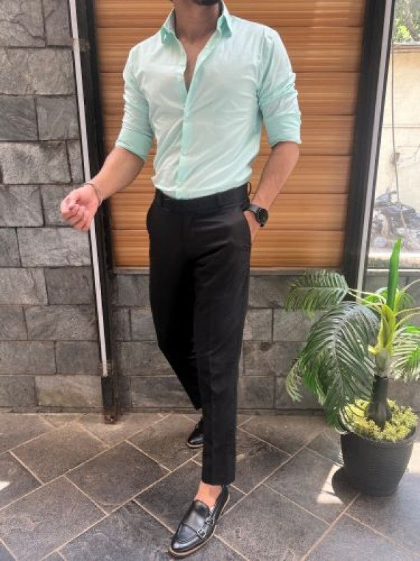 Stretchable Cotton Mint Fullsleeves Shirt