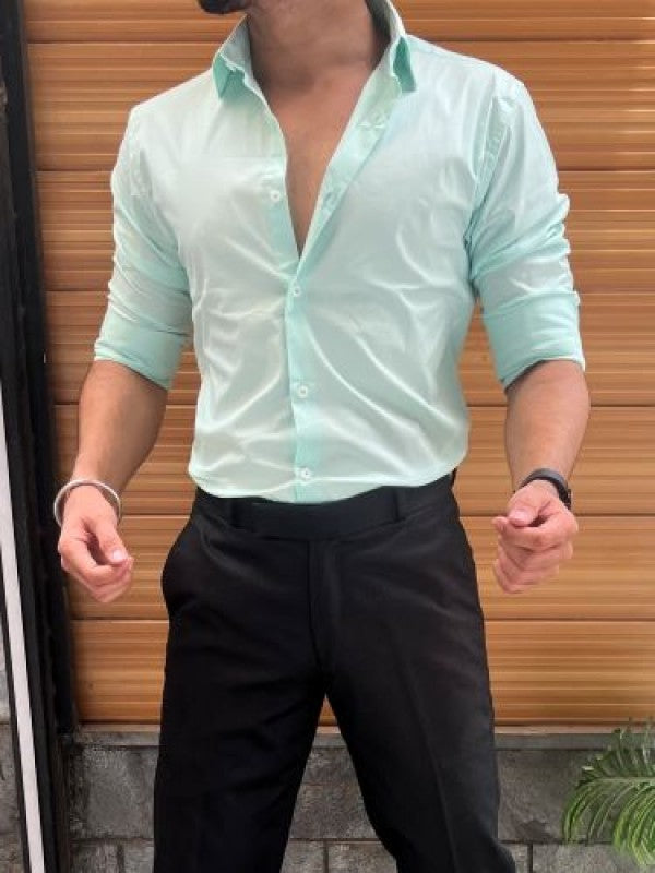Stretchable Cotton Mint Fullsleeves Shirt