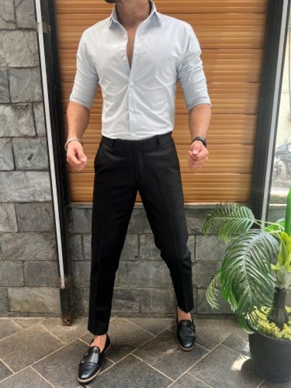 Stretchable Cotton Grey Fullsleeves Shirt