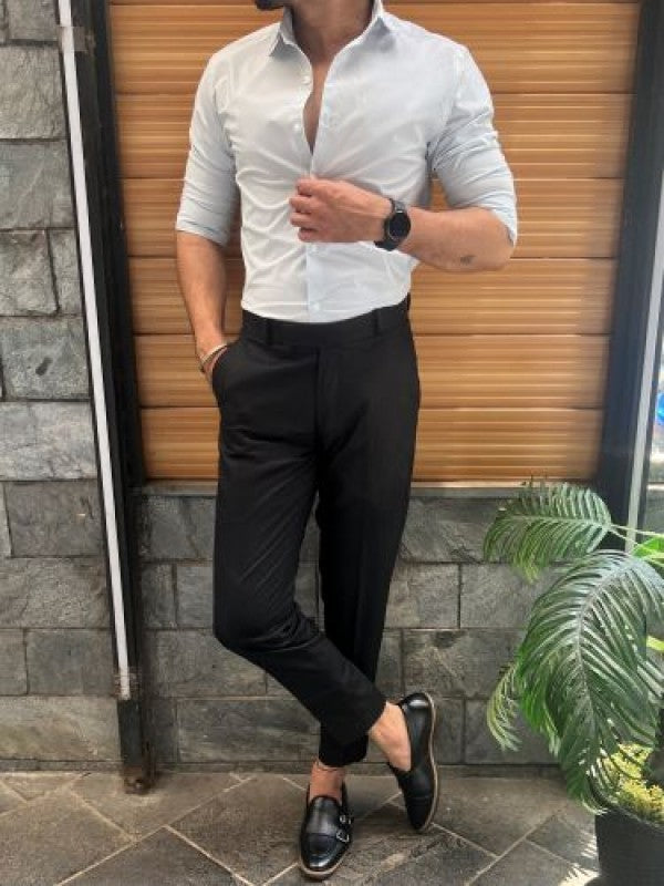 Stretchable Cotton Grey Fullsleeves Shirt