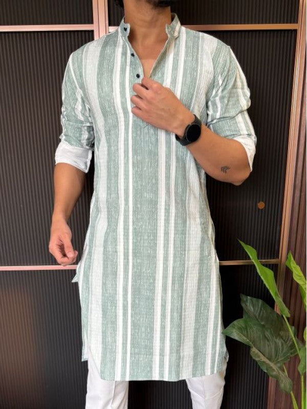 Imported Stripper Green Printed Kurta