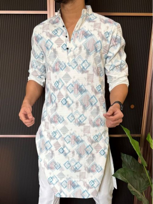Imported Tribal Blue Printed Kurta