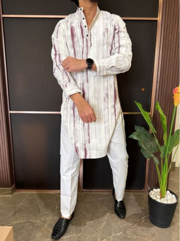 Imported Tiedye Maroon Printed Kurta