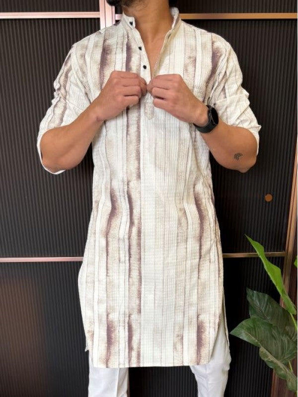 Imported Tiedye Brown Printed Kurta