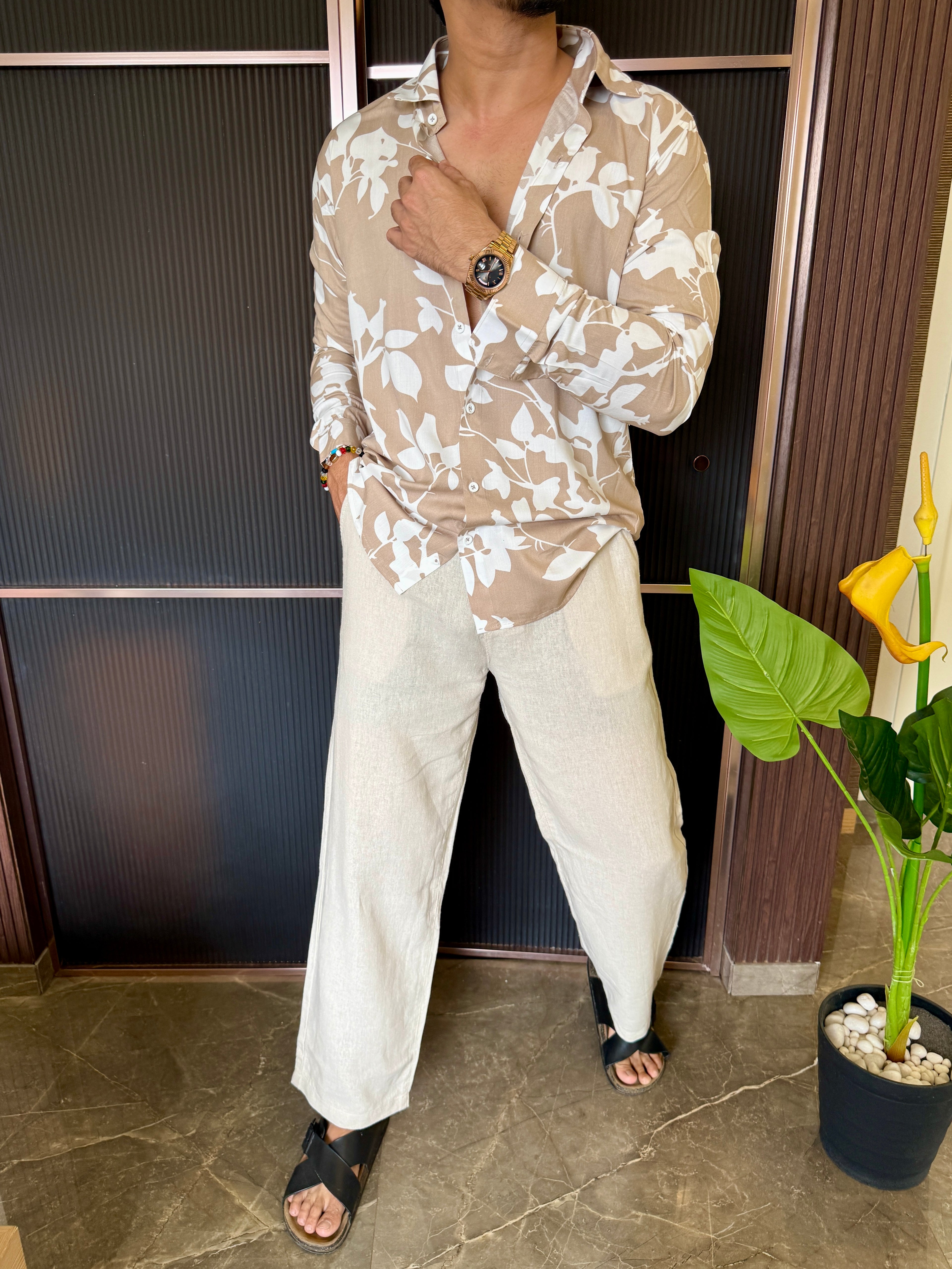 Reyon Floral Khakee Full sleeve Shirt