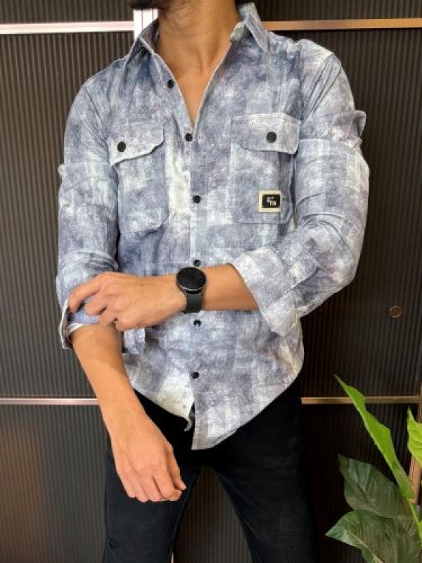 Cloud Wash Cargo Grey Full sleeve Shirt