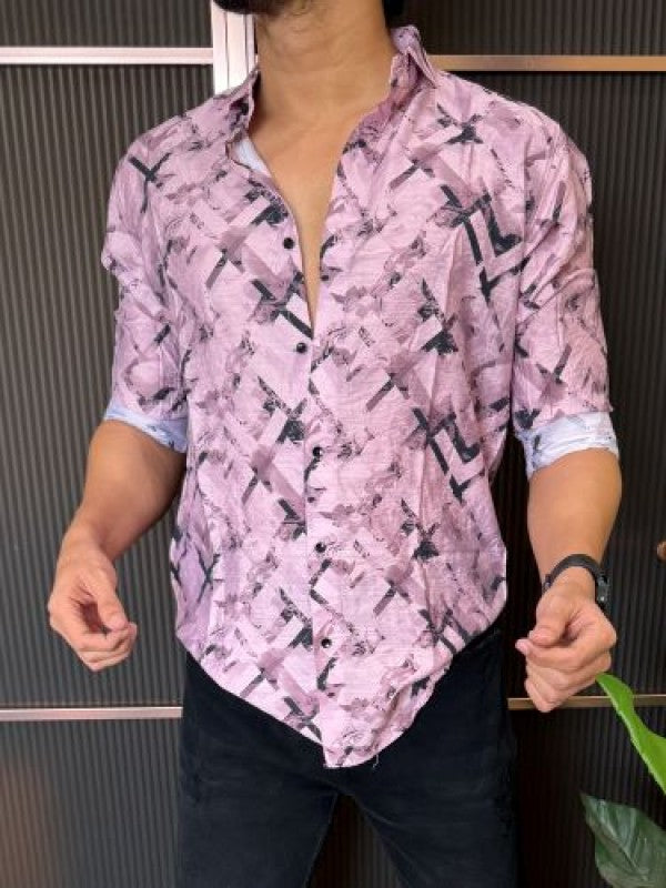 Light Weight Printed 2 Pink Full Sleeve Shirt