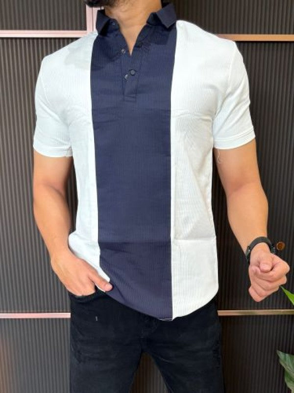 Imported Pannel  White Collar Tee